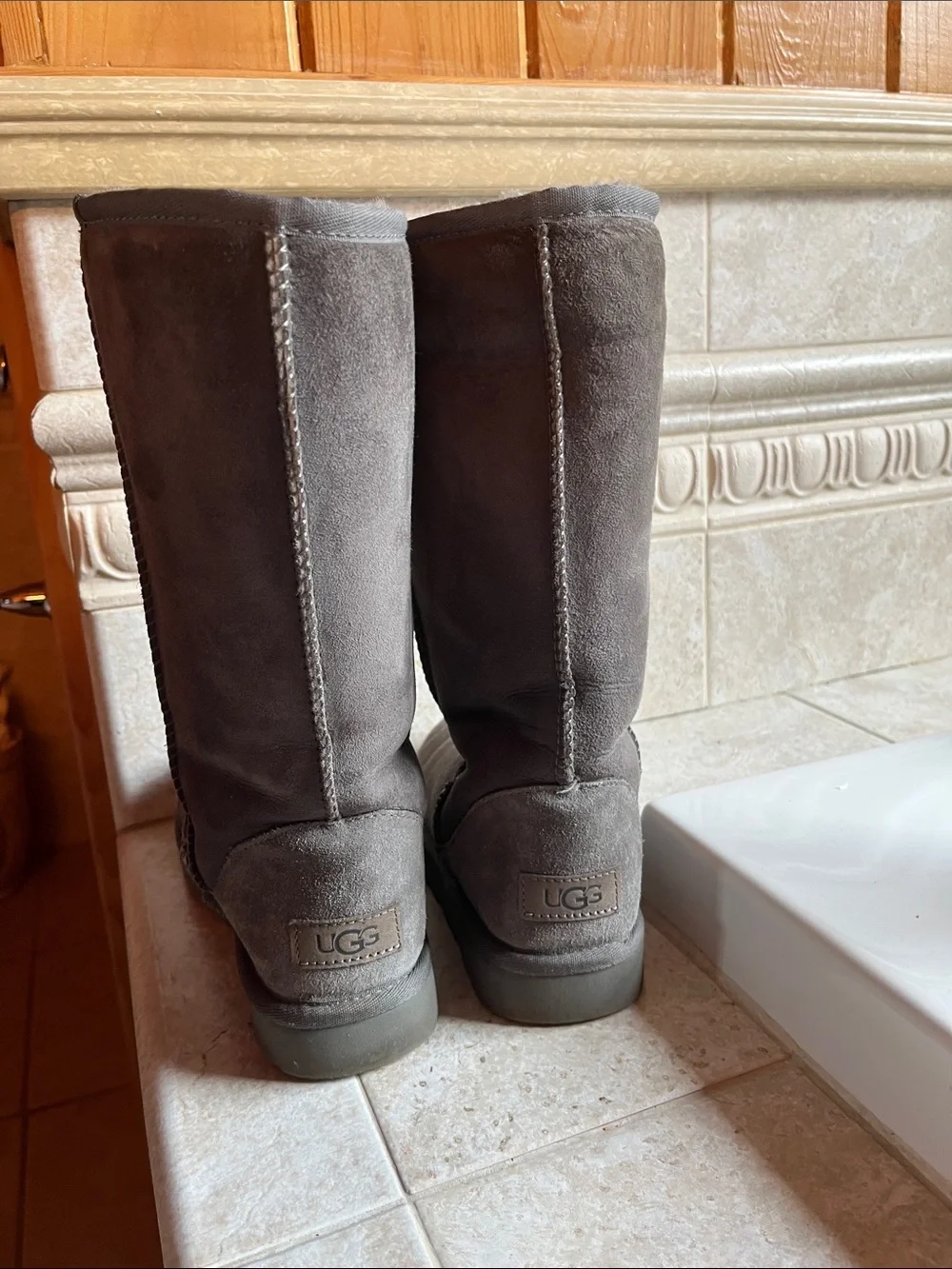 UGG Classic Tall Suede Winter Boots in GREY